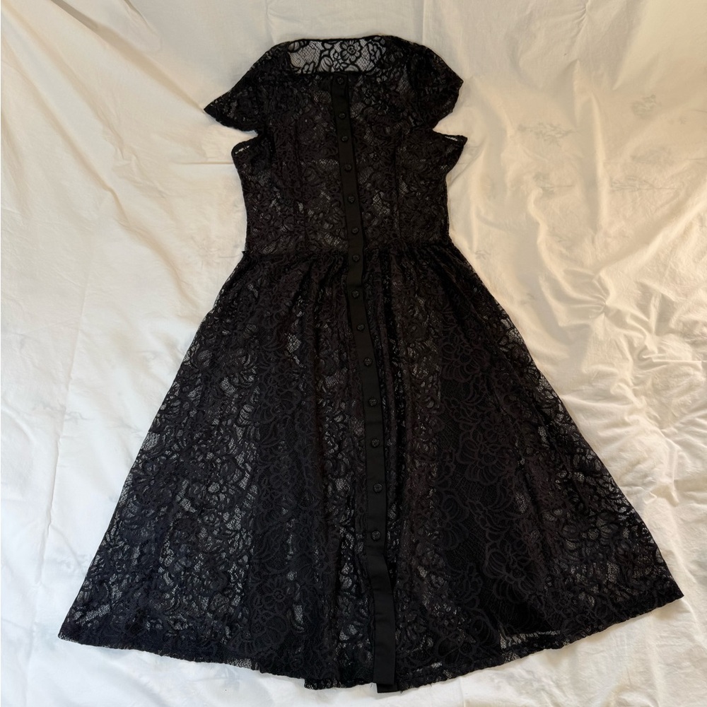 Elegant Black Sheer Lace Dress medium